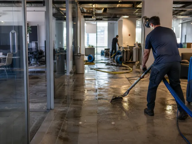 Notfallsanierung und Einsatz nach Wasserschaden in einem Gewerbeobjekt