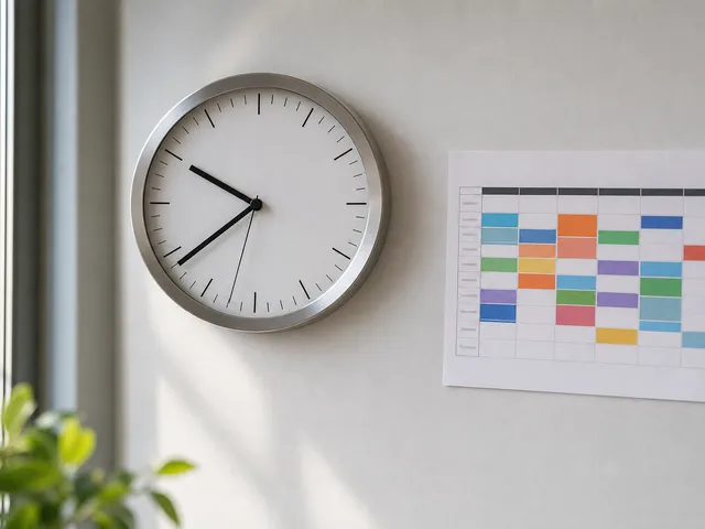 Uhr und Kalender an der Wand als Symbol für unflexible Reinigungszeiten ohne Abstimmung mit dem Betrieb
