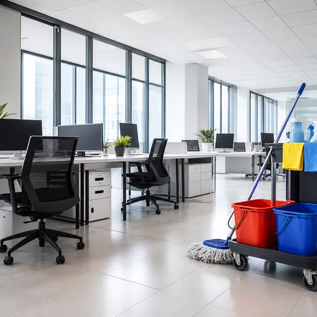 Büro- und Arbeitsflächen bei der Unterhaltsreinigung